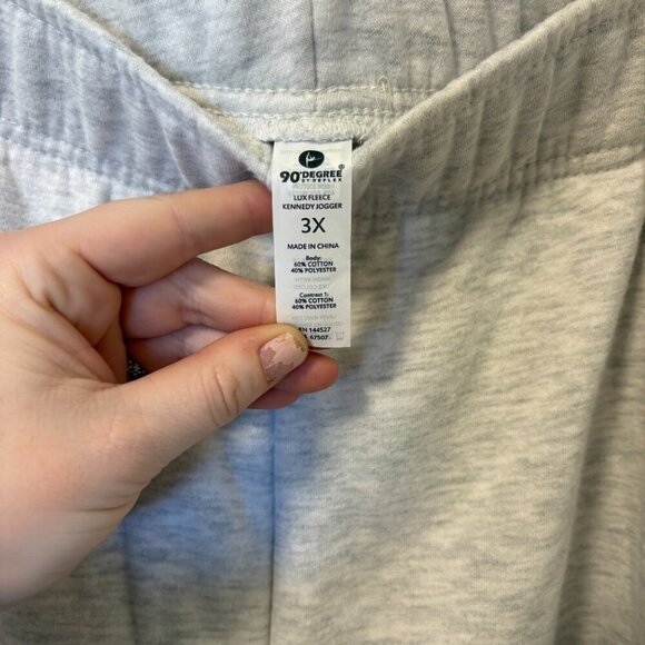 90 Degree by Reflex Joggers Sweatpants Grey Lux Fleece Plus Size 3X NWT - Picture 8 of 12